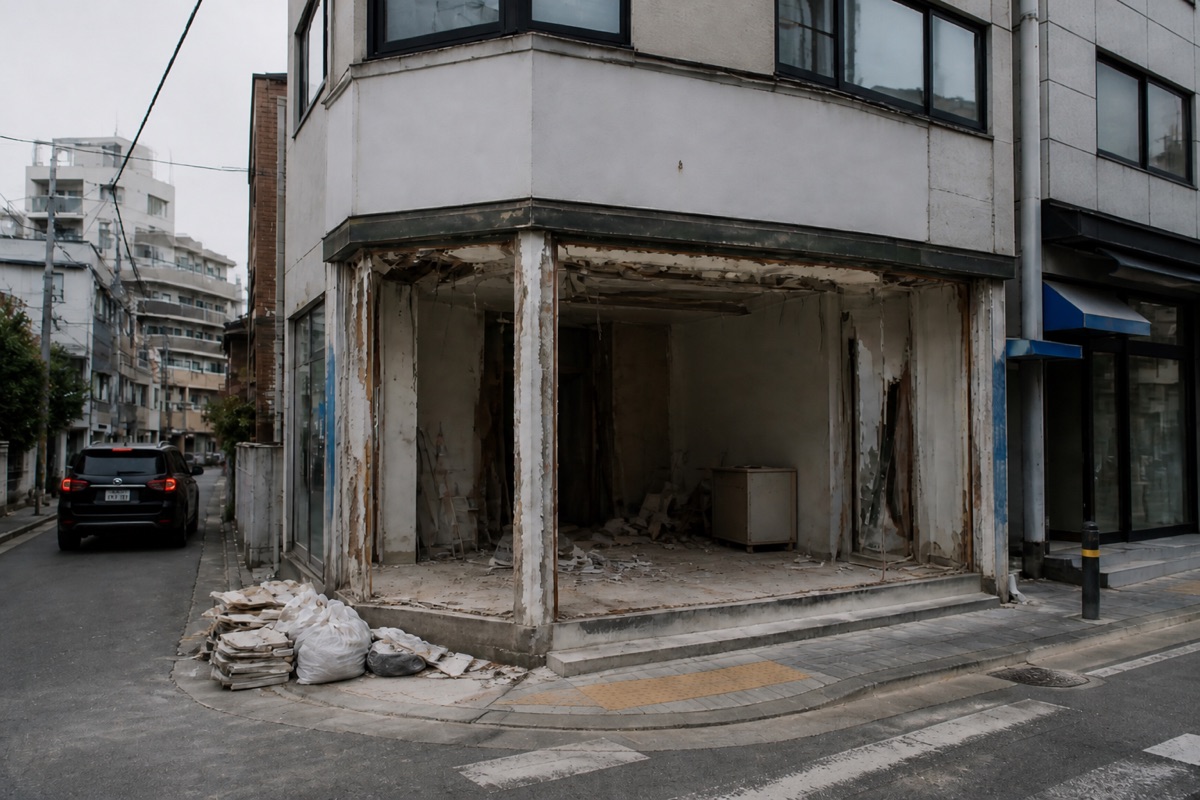 신림 인근 상가의 비운 점포 입구 — 관악·신림 상가·점포 철거 참고 커버